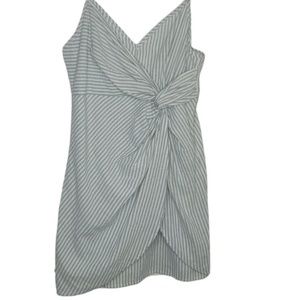 Altar'd State Mint & White Striped Knot Front Mini Sundress